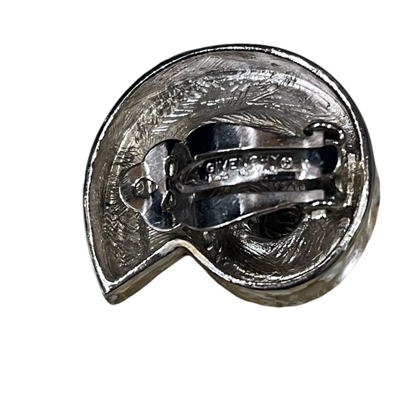 Givenchy- Stamped Vintage Swirl Silver Tone Clip On Earrings-Preowned - Picture 4 of 6